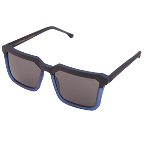 Benicio Matte Black Smokey Blue